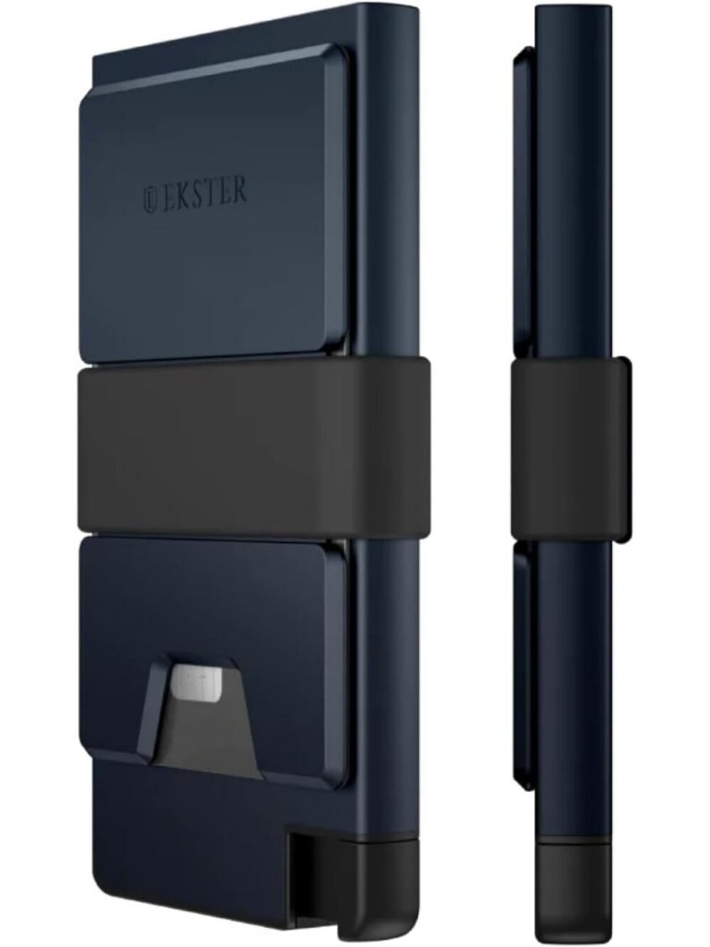 Slim Aluminum Cardholder Wallet for Men - Stylish Midnight Blue RFID Protection